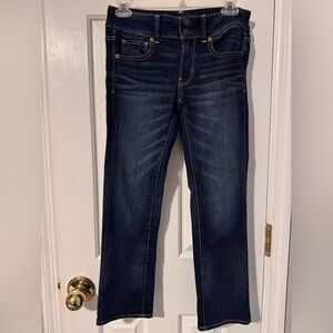American Eagle Outfitters Artist Crop Super Stretch Jeans Like New Dark Blue